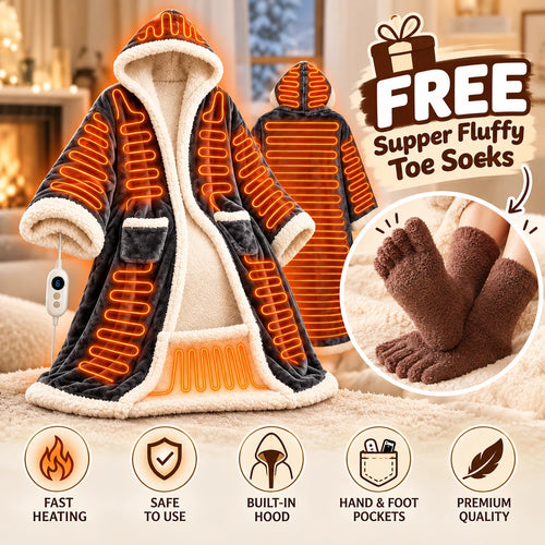 Wearable heated blanket